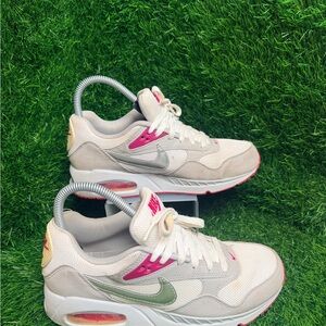 Nike Women's Cream and Pink Air Sneakers‎